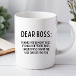 Caneca Caro Chefe Funny Office Mug<br><div class="desc">Cansado de canecas chatas que se misturam com as paredes beges? Arrumem sua mesa (e sua rotina matinal) com uma das nossas hilárias, sarcásticas e absolutamente únicas canecas de café! Quer você esteja procurando o presente perfeito para seu colega obcecado com café ou apenas queira injetar algum humor no seu...</div>
