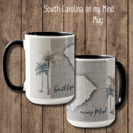 Caneca Carolina do Sul Palm Tree Linen Mug