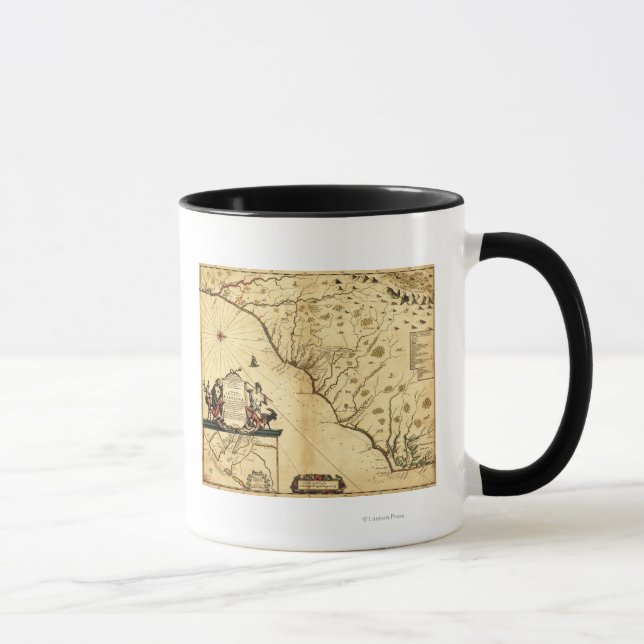 Caneca Carolinas de Norte para DireitaMapa Panorâmico (Direita)