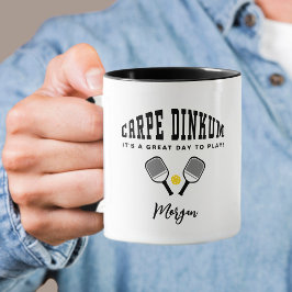 Caneca Carpe Dinkum Pickleball Nome Personalizado Citação