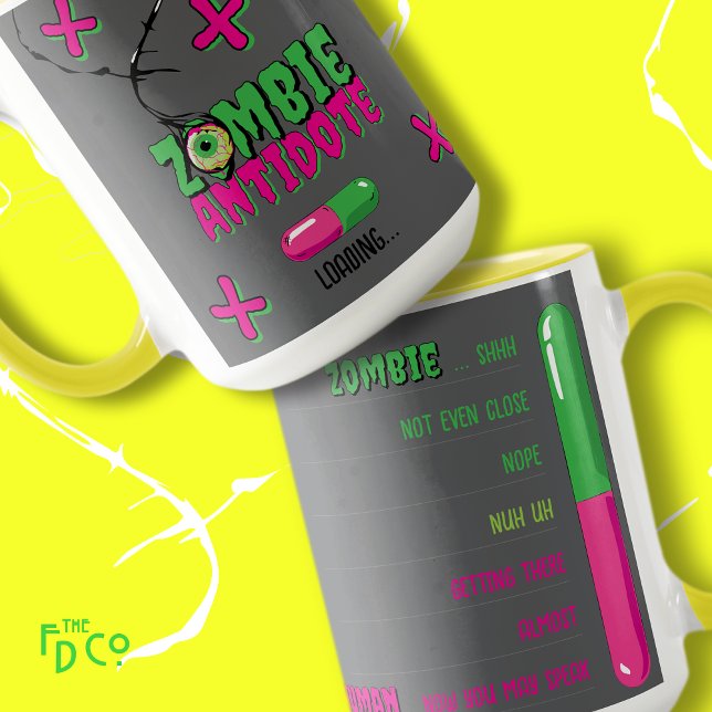 Caneca Carregamento de Antídoto Zombie. Engraçado diverti (Criador carregado)
