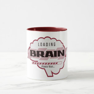 Caneca Carregando Cérebro – Por Favor Aguarde Engraçado