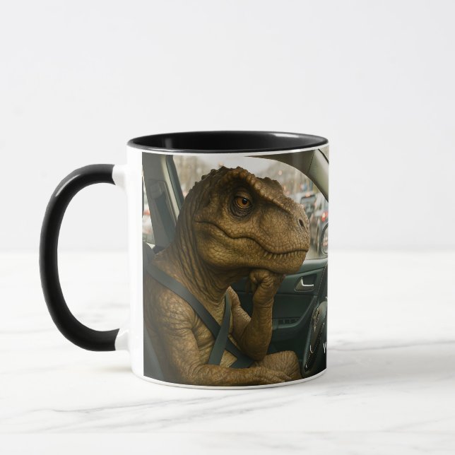 Caneca Carro de Condução de Dinossauro Fantasy Cute (Esquerda)