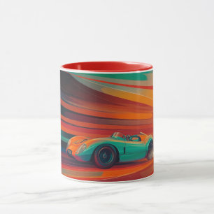 Caneca carro de corrida britânico clássico, famoso por su
