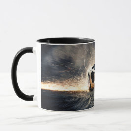 Caneca Carro Esportivo de Derrapagem Preto Esbelto Automó