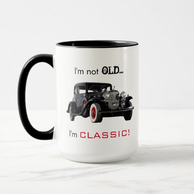 Caneca Carro vintage nao velho mas clássico engraçado (Esquerda)