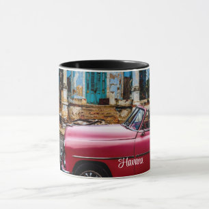 Caneca Carro vintage Vermelho de Havana Cuba