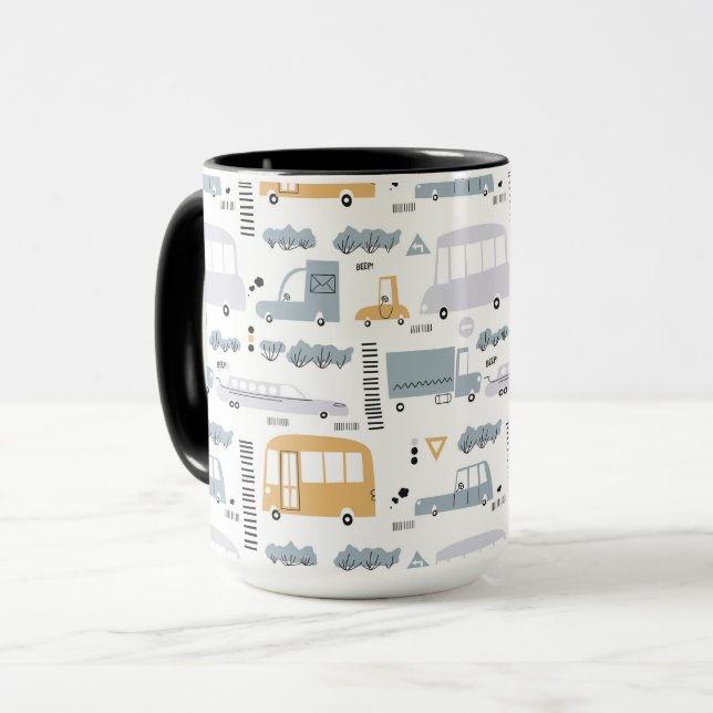Caneca Carros de Corte no Padrão de Tráfego (Frente Esquerda)