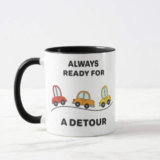 Caneca Carros de Desenho Animado Divertidos "Sempre Pront