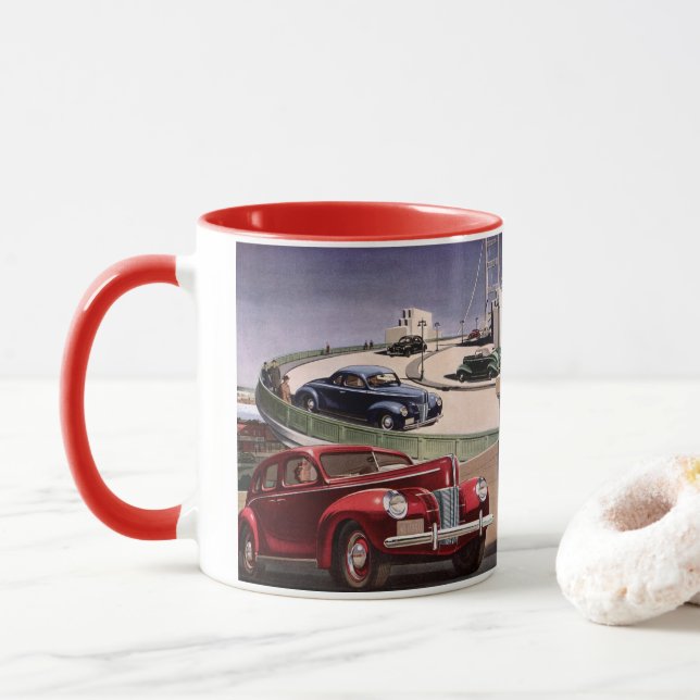 Caneca Carros vintage, Trilha Classic Sedans na Freeway (Com Donut)