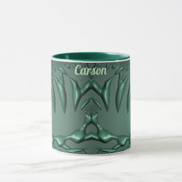 Caneca CARSON ~ Zany 3D Fractal ~ Verde 3D
