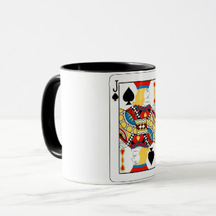Caneca Carta de Poker Valete de Espadas Clássico