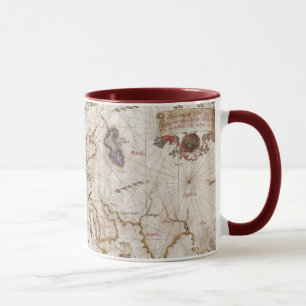 Caneca Carta de Portolan do mundo   1519