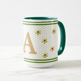 Caneca Carta Inicial Personalizada | Chic Dourada Daisy H
