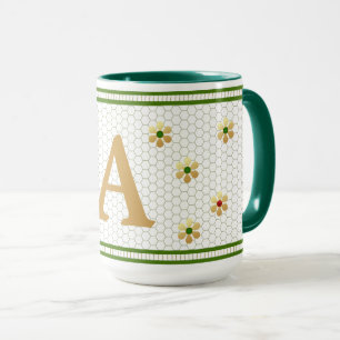 Caneca Carta Inicial Personalizada Chic Dourada Daisy H