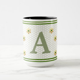 Caneca Carta Inicial Personalizada | Chic Dourada Daisy H