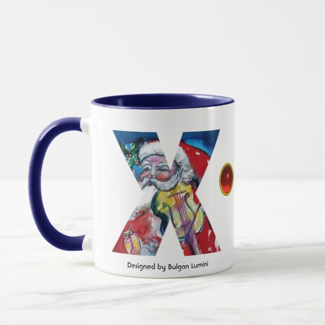 CANECA CARTA X DO NATAL/PAPAIS NOEIS COM MONOGRAMA DE VIO (Esquerda)