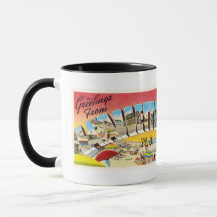 Caneca Cartão das viagens vintage de Lavallette