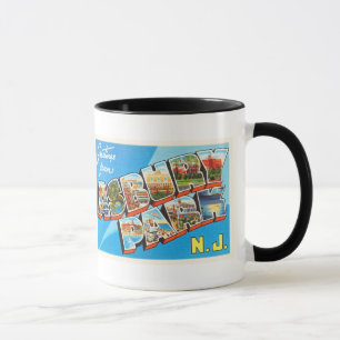 Caneca Cartão das viagens vintage de New-jersey NJ do