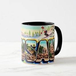 Caneca Cartão de Saudação de Wausau Wisconsin