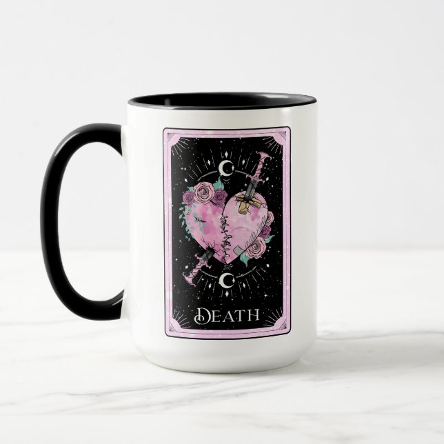 Caneca Cartão de Tarô Rosa e Negro, Testemunha Celestial (Esquerda)