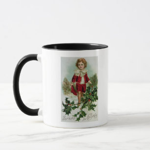 Caneca Cartão do Natal do Victorian que descreve um