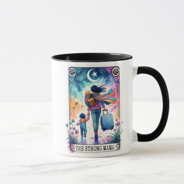 Caneca Cartão Engraçado Tarot/Mama Forte (Direita)