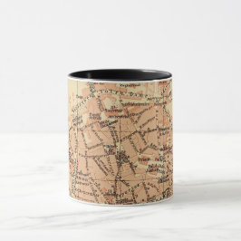 Caneca Cartão postal do mapa antigo de Aix França