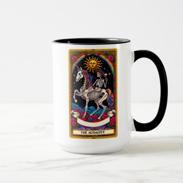 Caneca Cartão Tarot Engraçado/Audacidade (Direita)