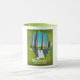 Caneca Cartaz de férias do Parque Nacional de Yosemite.