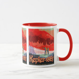 Caneca Cartaz de Ficção Científica de Viagens Futuras da