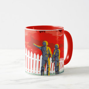 Caneca Cartaz de Ficção Científica de Viagens Futuras da