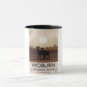 Caneca Cartaz de viagem estilo vintage de Woburn - Bedfor
