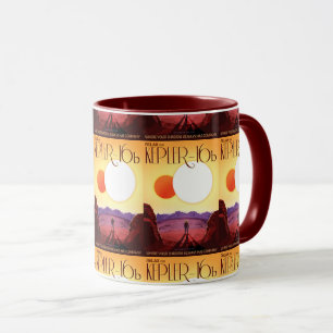 Caneca Cartaz de Viagens Futuro da NASA - Relaxar em Kepl