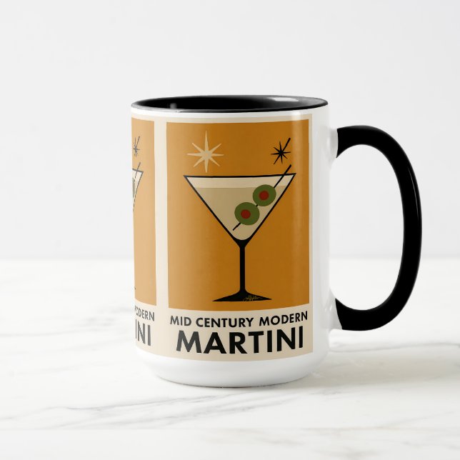 Caneca Cartaz Estilo Meados do Século Moderno Martini (Direita)