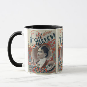 Caneca Cartaz Mágico Vintage, Mágico Harry Houdini