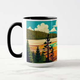 Caneca Cartaz Retro da Moderna Fonte Grand Prismatic