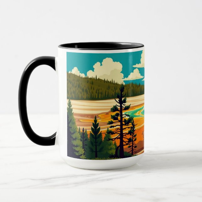 Caneca Cartaz Retro da Moderna Fonte Grand Prismática (Esquerda)