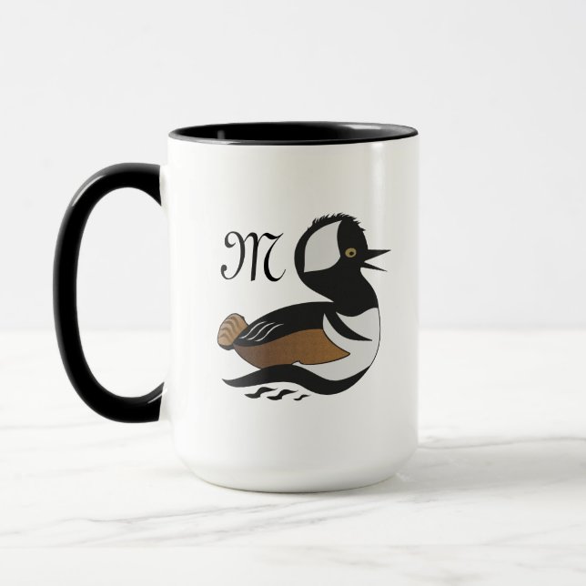Caneca Cartografia de Merganser Hooded Adorable (Esquerda)