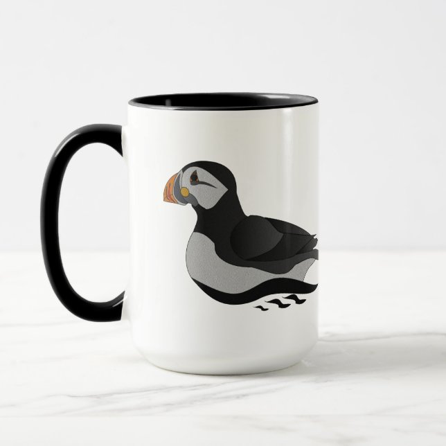 Caneca Cartografia de Nadação de Puffin no Atlântico Ador (Esquerda)