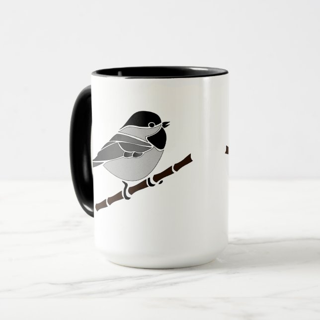 Caneca Cartoon Adorable Carolina Chickadee (Frente Esquerda)