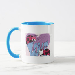 Caneca Cartoon Adorable Ladybug Love