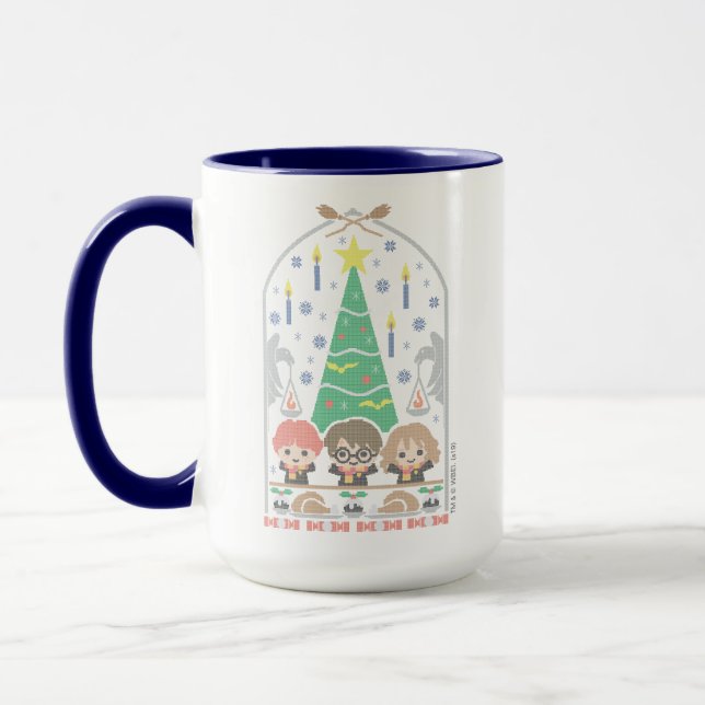 Caneca Cartoon Cross-Stitch HOGWARTS™ Festa de Natal (Esquerda)