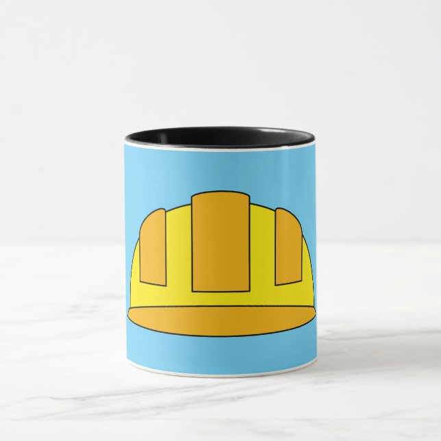 Caneca Cartoon de chapéu de Duro amarelo (Centro)