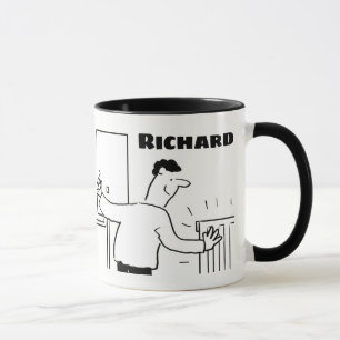 Caneca Cartoon de Engenheiro de canalização e aquecimen