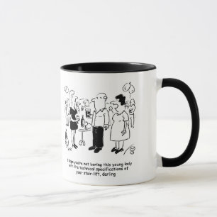 Caneca Cartoon de especificações de empilhadeira.