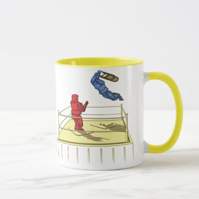 Caneca Cartoon de Luta de Robô Bonito (Direita)