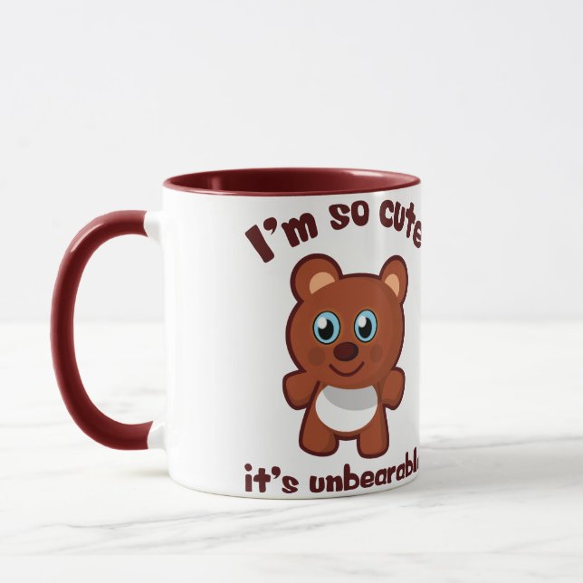 Caneca Cartoon de Urso Bonito - Eu sou tão giro, é insupo (Esquerda)