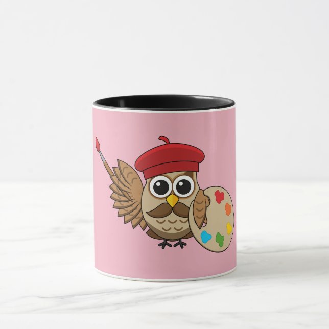 Caneca Cartoon Pintor Coruja (Centro)