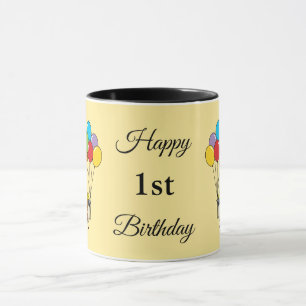 Caneca Cartoon Sparrow com Balões Aniversário Adicionar